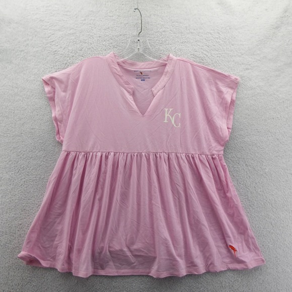 Margaritaville Tops - Margaritaville Shirt Women Medium KC Kansas City Pink Babydoll Peplum Parrot Y2K